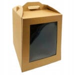 30x30x32 Pudełko na tort brązowe kraft z okienkiem - obrazek 3