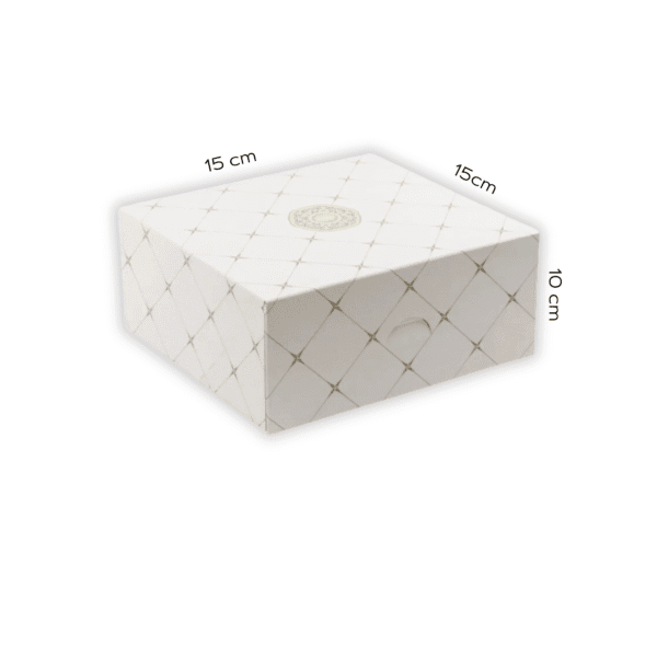 Opakowanie na mały tort 15x15x10cm nadruk rozeta