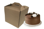 30x30x32 Pudełko na tort wysokie z rączką brązowe kraft
