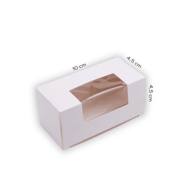 Opakowanie na makaroniki małe 10x4,5x4,5 cm z okienkiem