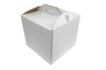 22x22x25 Pudełko na tort z rączką białe - obrazek 2