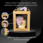 30x30x32 Pudełko na tort brązowe kraft z okienkiem - obrazek 2