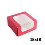 Pudełko cukiernicze malinowe czerwone 18x18x8 - 50 szt Tortino - obrazek 3