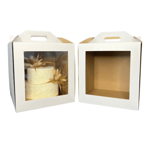 30x30x32 Pudełko na tort białe z okienkiem