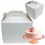 22x22x25 Pudełko na tort z rączką  białe