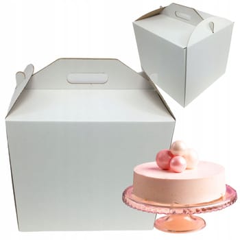 baf7ced340dd98643917e57f672b2e0c-1.jpg 22x22x25 Pudełko na tort z rączką białe - obrazek 1