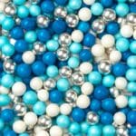 Mroźny Blask -  Perełki Białe, Niebieskie i Srebrne mix 10mm Posypka 50g