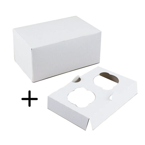 16,5x11x8 Pudełko z wkładem na 2 muffinki Hersta