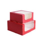Pudełko cukiernicze malinowe czerwone 22x22x10 - 50 szt Tortino