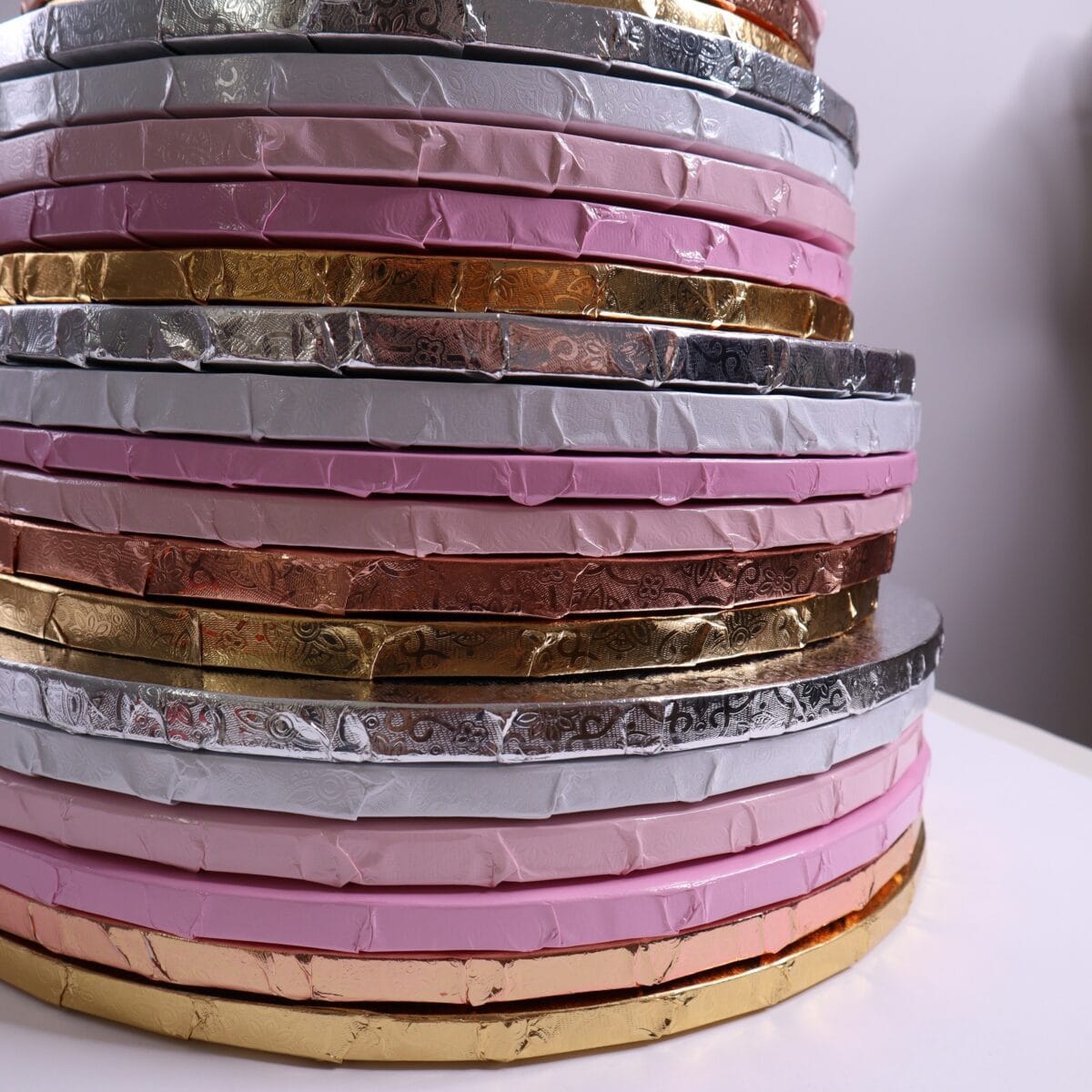 25 cm podkład pod tort złoty róż, 1,2 cm - obrazek 5