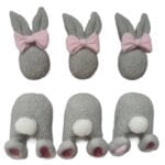 Dekoracja cukrowa głowa królika z kokardką + łapki 3 zestawy