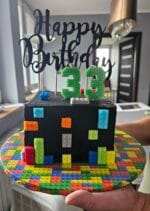 Dekoracja cukrowe klocki ciemne opak. 16 szt. - obrazek 2