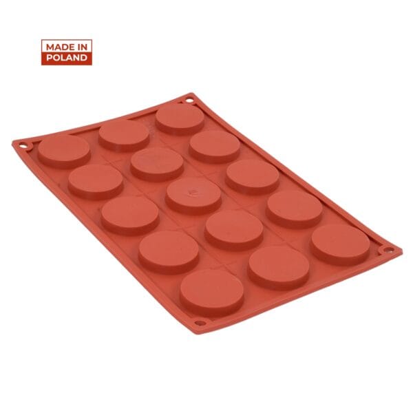 Forma siikonowa koła fi 4,2 cm, h 0,8 cm 15 gniazd F-01 Genes