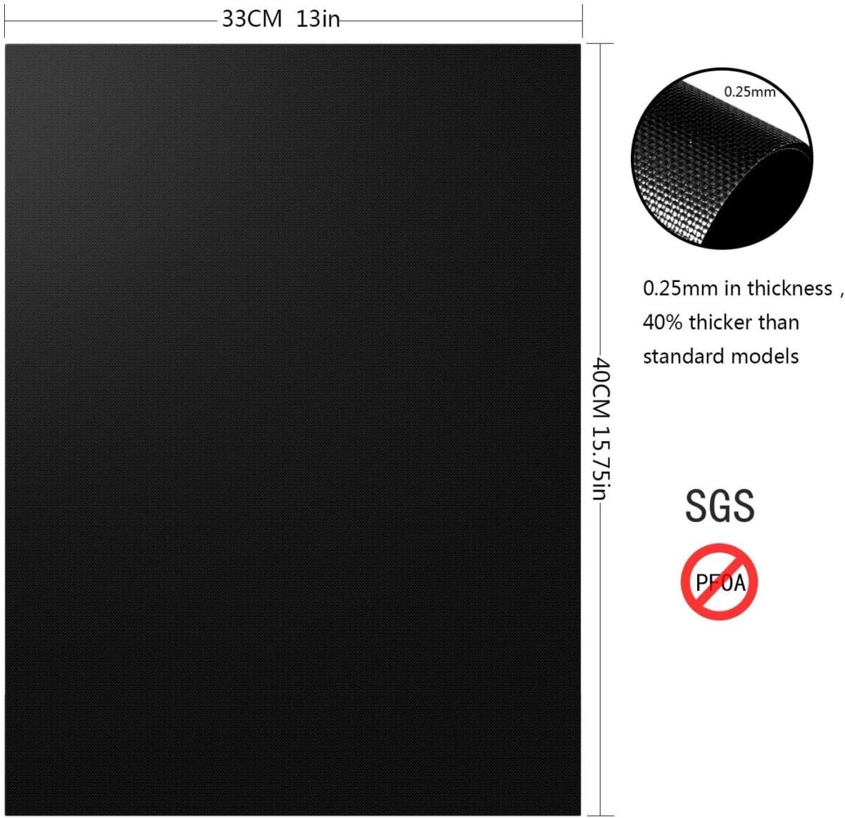 Mata teflonowa na grilla i do pieczenia 4 szt 40x33cm Tortino - obrazek 3