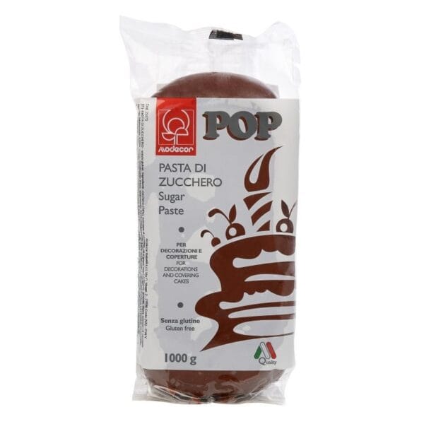 Brązowa masa cukrowa Modecor, lukier plastyczny 1 kg