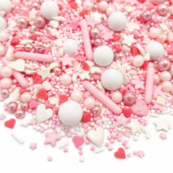 Love Birds, posypka cukrowa na ciasto, 90 g - Happy Sprinkles