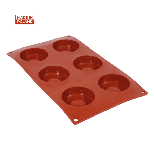 Forma silikonowa pół-oponki fi 65 mm, h 20 mm 6 gniazd F-29 Genes