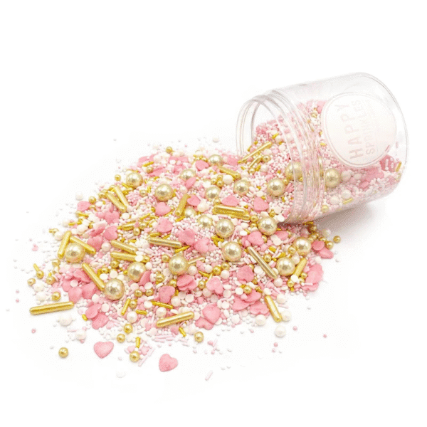 Princess Diary, różowa posypka na tort, 90 g - Happy Sprinkles