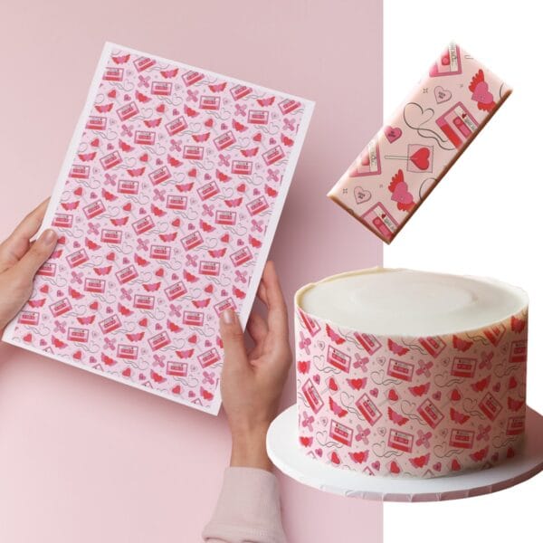 Wydruk jadalny na Walentynki Tapeta na tort papier skrobiowy