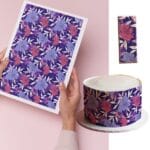 Fioletowe kwiaty - tapeta cukiernicza, wydruk jadalny papier skrobiowy