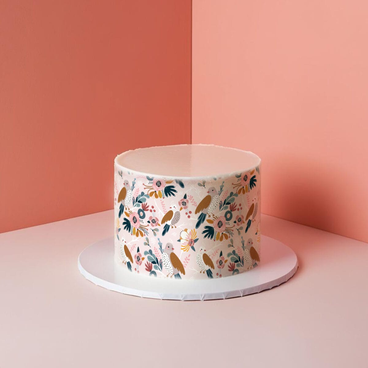 Wiosenne ptaki. Tapeta na tort papier skrobiowy - obrazek 3