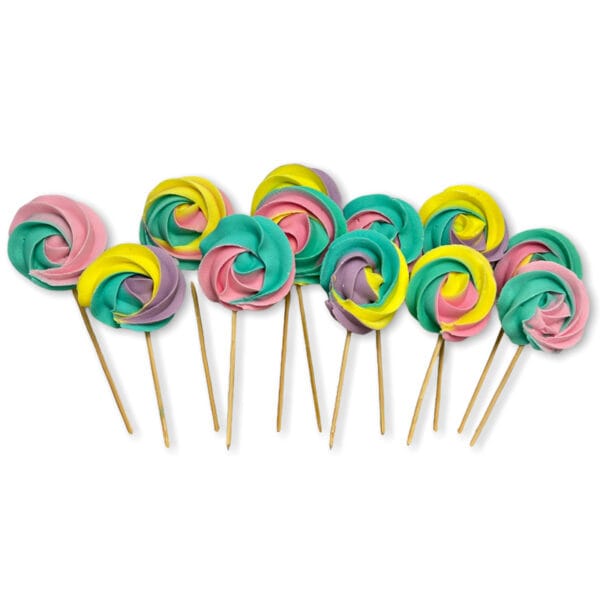 Lizaki bezowe wielokolorowe bezy na patyku 12 szt Slaldo