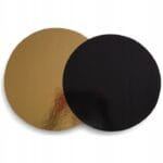 Podkład pod tort 24 cm gruby złoty - czarny sztywny Alfatec