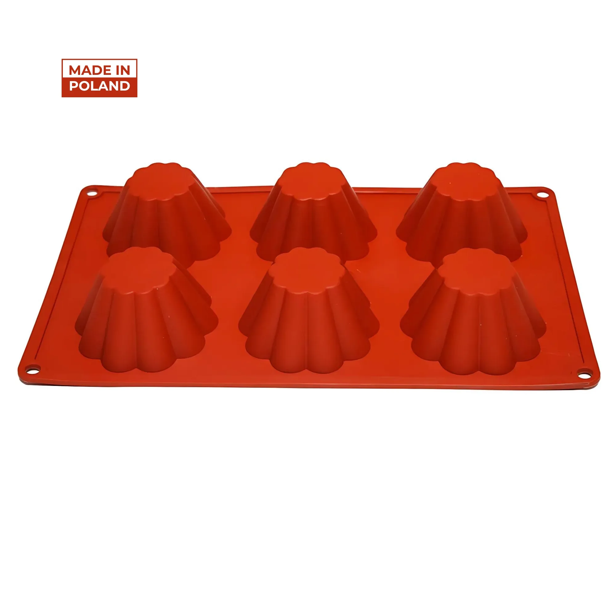 Forma silikonowa na babeczki  fi 7,7 cm, h 4 cm, 6 gniazd F-33 Genes - obrazek 1