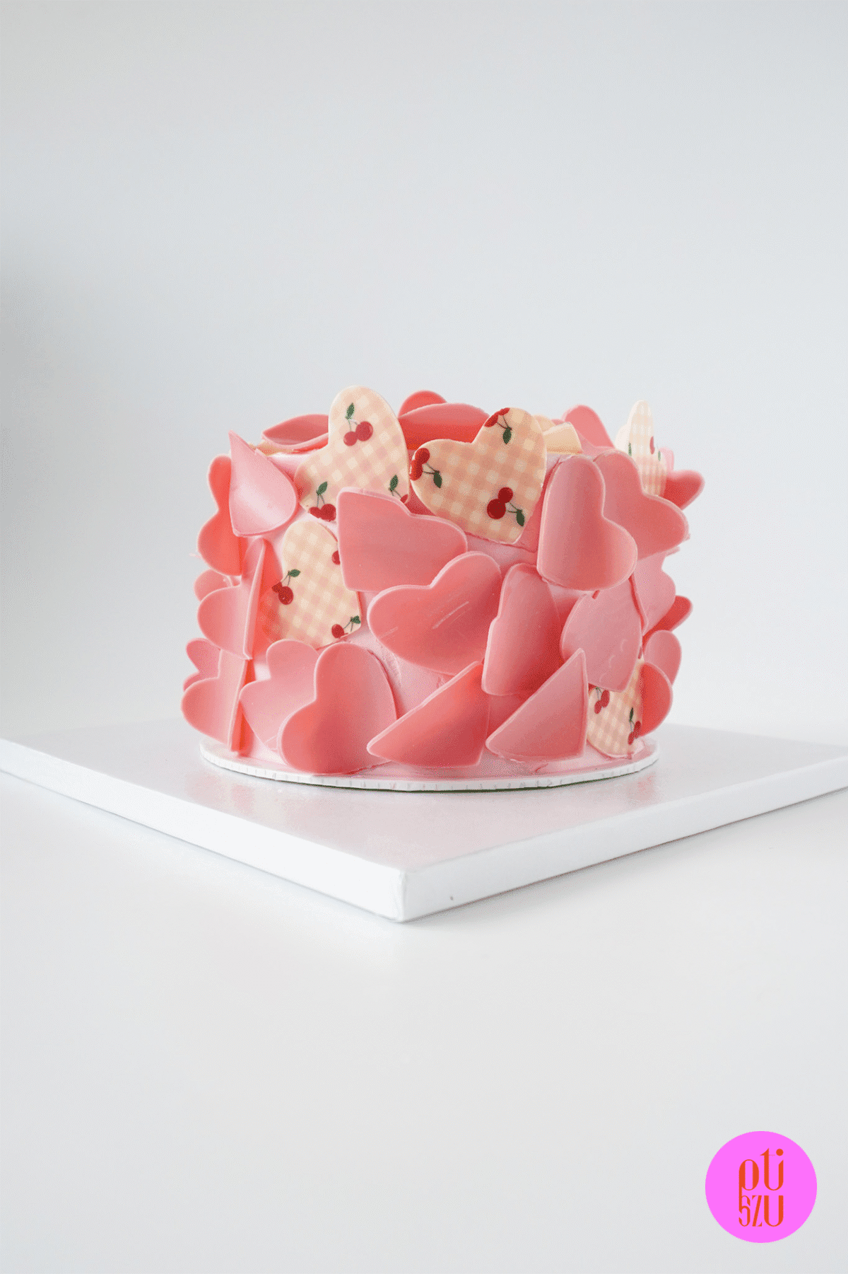 Wydruk Chocotransfer A4. Krata różowa i wiśnie projekt graficzny Ptiszu - obrazek 2