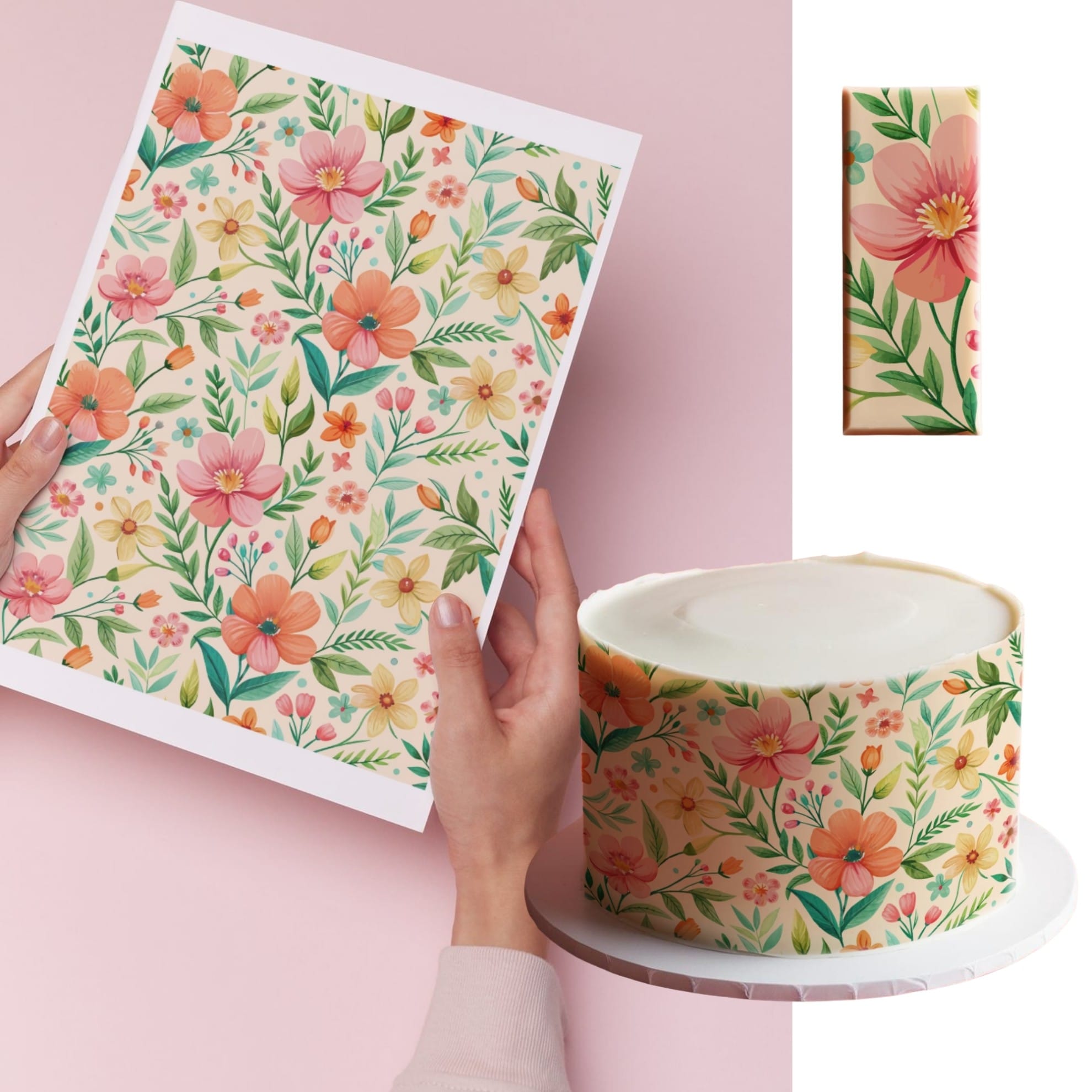 b0fa3e947026fc3d354161f9e9a99e78.jpg Letnie kwiaty - tapeta cukiernicza, wydruk jadalny papier cukrowy - obrazek 1