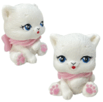 Biały kotek figurka cukrowa na tort