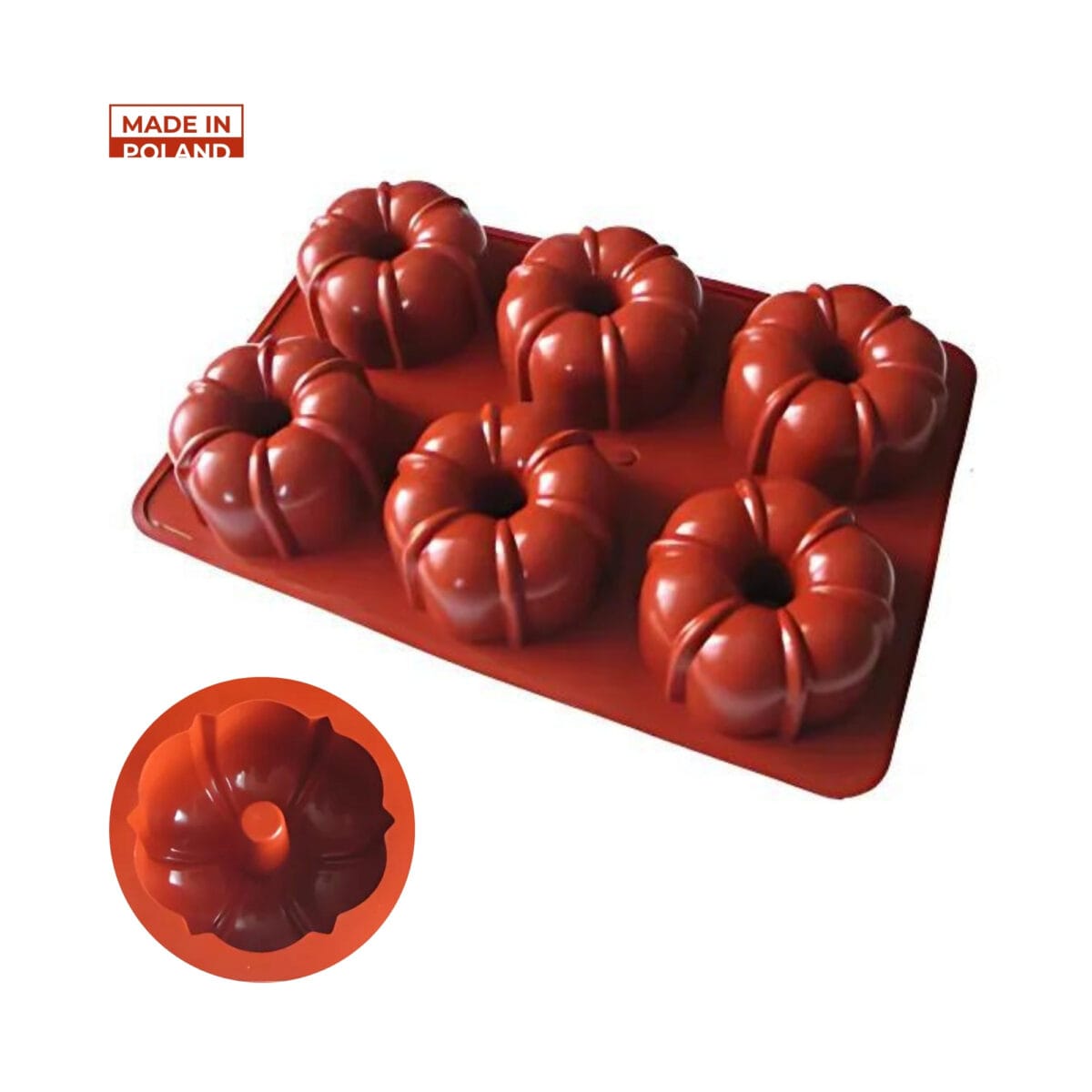 Forma silikonowa do monoporcji z otworem F-63 fi 98 mm, h45 mm 6 gniazd Genes - obrazek 2