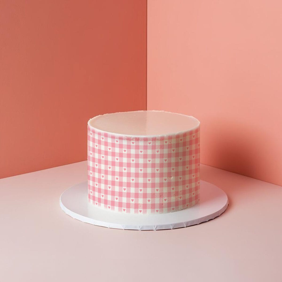 Wydruk jadalny krata serca. Tapeta na tort papier skrobiowy - obrazek 2