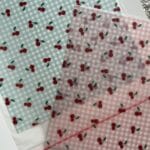 Wydruk Chocotransfer A4. Krata niebieska i wiśnie projekt graficzny Ptiszu