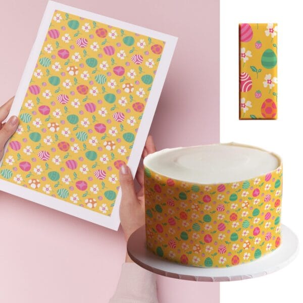 Wielkanocne jajka tapeta cukiernicza, wydruk jadalny papier skrobiowy