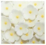 Kwiaty MINI cukrowe białe śr. 1,5 cm opak. 10 szt.