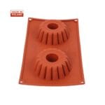 Forma silikonowa do babki z kominem 2 gniazda fi 11,6 cm h 4,2 cm F-17 Genes