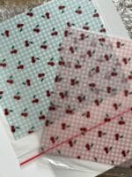 Wydruk Chocotransfer A4. Krata różowa i wiśnie projekt graficzny Ptiszu