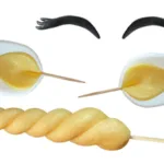 Dekoracja cukrowa złoty róg jednorożca, uszy i brwi opak.5 szt.