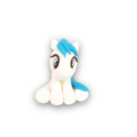 Figurka na tort Konik kucyk biało-niebiski dekoracja Urodziny