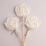 Lizaki bezowe białe 6 cm - 3 szt