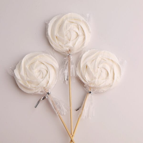 Lizaki bezowe białe 6 cm - 3 szt