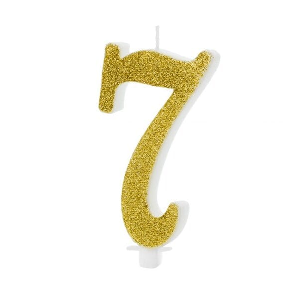 Świeczka Urodzinowa Cyfra 7 , 10 cm