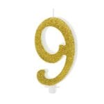 Świeczka Urodzinowa Cyfra 9 , 10 cm