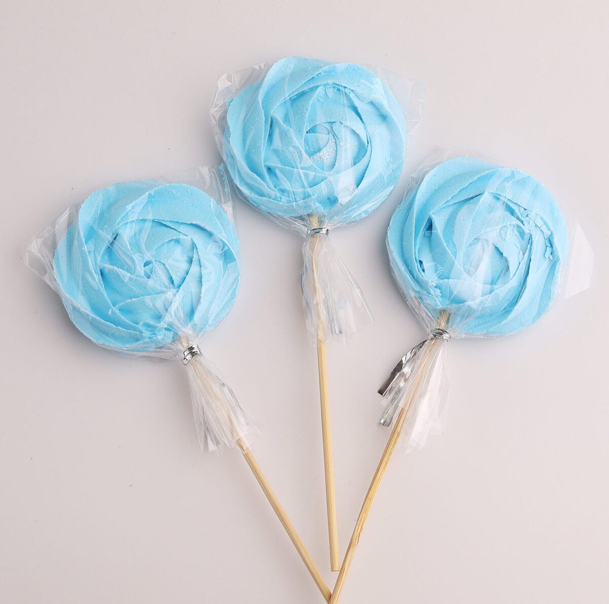 Lizaki bezowe niebieskie 4,5 cm - 3 szt - obrazek 2