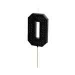 Świeczka na tort klocki Cyferka 0, 6cm, czarna Party Deco