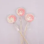 Bezowe lizaki biało-różowe 4,5 cm - 3 szt