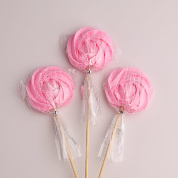 Lizaki bezowe różowe 6 cm - 3 szt