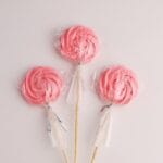 Lizaki bezowe duże ciemnoróżowe 6 cm - 3 szt - obrazek 3