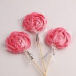 Lizaki bezowe duże ciemnoróżowe 6 cm - 3 szt - obrazek 2